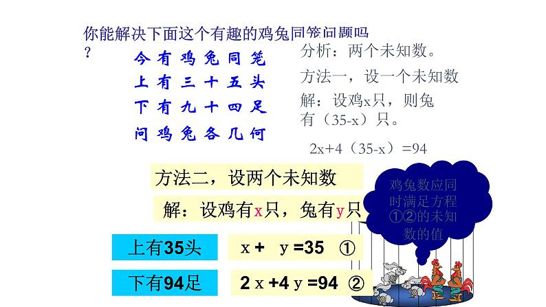 冀教版数学七年级下册 6.1.2 二元一次方程组【课件】05