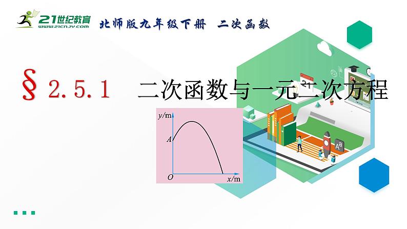 北师版九年级下册第二章二次函数 2.5 二次函数与一元二次方程的关系课件PPT01