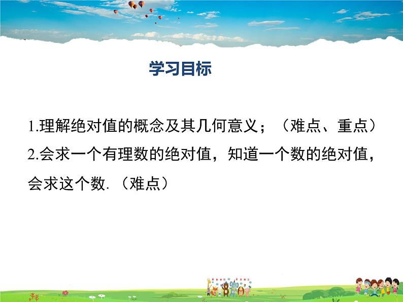 湘教版数学七年级上册  1.2数轴、相反数与绝对值（第3课时）【课件】第2页