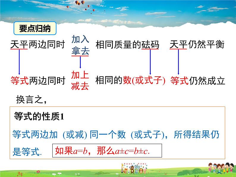 湘教版数学七年级上册  3.2等式的性质【课件】08