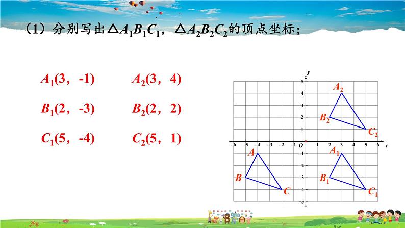 湘教版数学八年级下册  3.3 轴对称和平移的坐标表示  第3课时 综合平移的坐标表示【课件】05