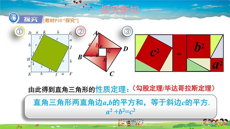 湘教版数学八年级下册  1.2 直角三角形的性质和判定（Ⅱ）  第1课时 勾股定理【课件】第8页