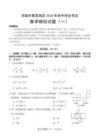 2020年山东省济南市莱芜区中考一模数学试题（PDF版）