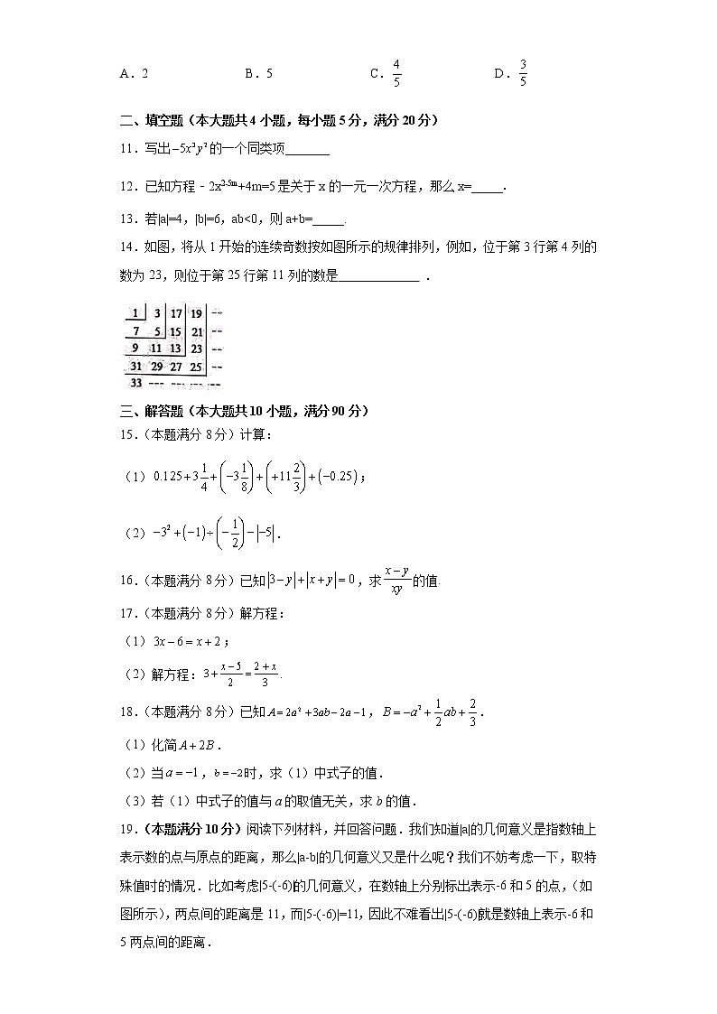 安徽省滁州市定远县2021-2022学年七年级上学期期中考试数学试题（word版 含答案）第2页