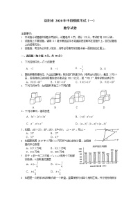 河南省洛阳市2020届九年级下学期中招第一次模拟考试数学试题