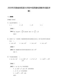 2020年河南省安阳市安阳县中考一模数学试卷（含答案）