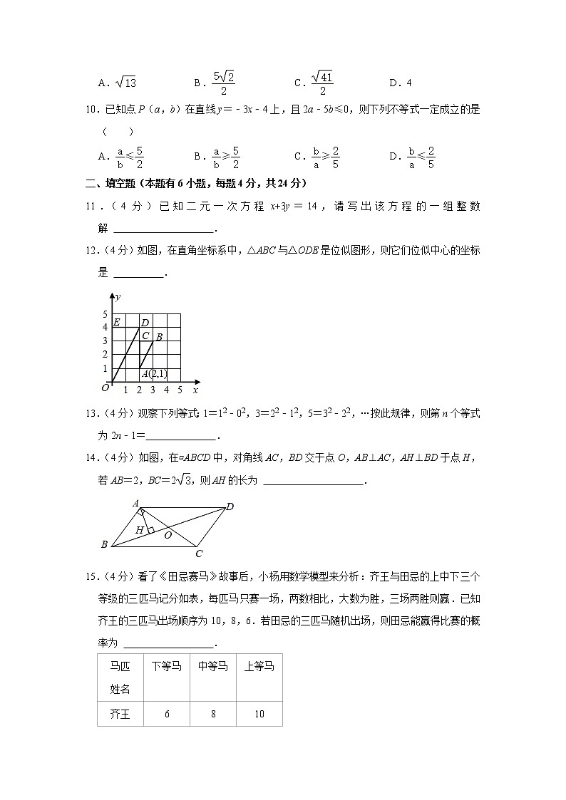 2021年浙江省嘉兴市中考数学真题试卷  (含解析)03