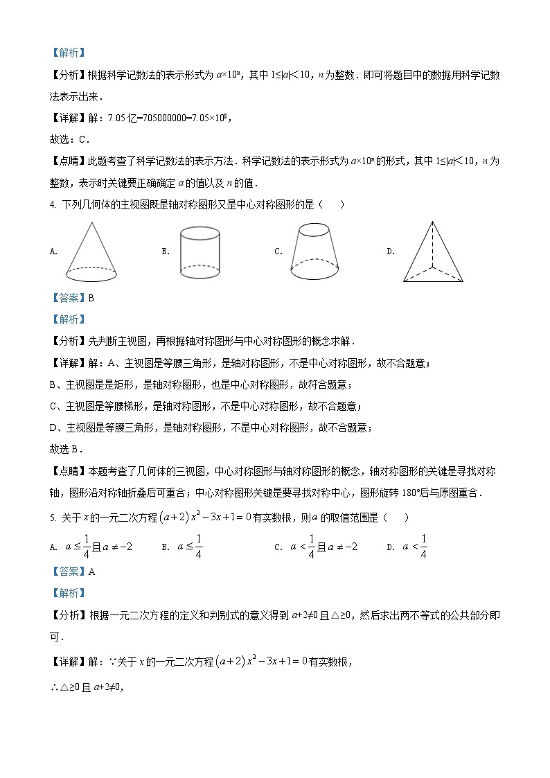 2021年四川省广安市中考数学真题（(含解析)）02