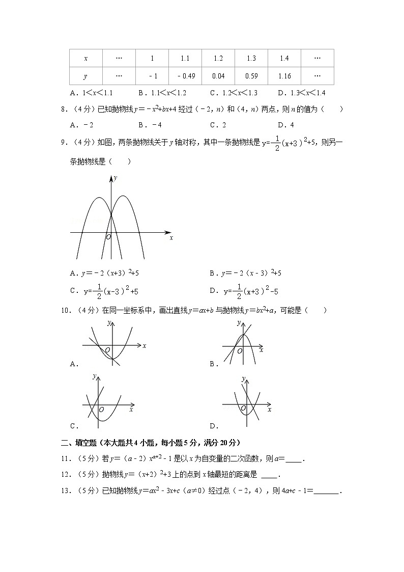 2021-2022学年安徽省九年级（上）第一次阶段诊断数学试卷第2页