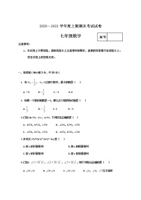 河南省周口市沈丘县2020-2021学年七年级上学期期末考试数学试题