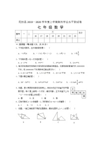 河南省商丘市民权县2019-2020学年七年级上学期期末学业水平测试数学试题（含答案）