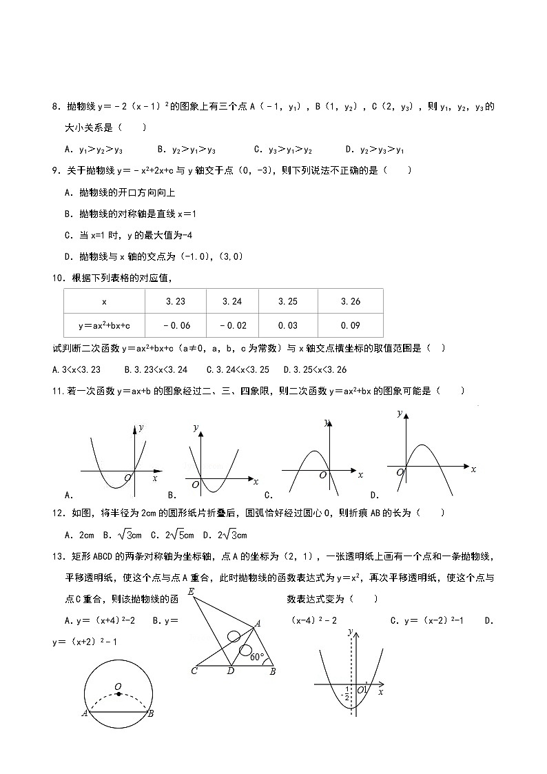 2020-2021学年九年级上学期第2次月考数学试卷第2页