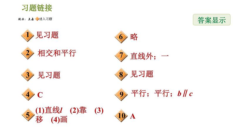 人教版七年级下册数学 第5章 5.2.1  平行线及其基本事实 习题课件第2页