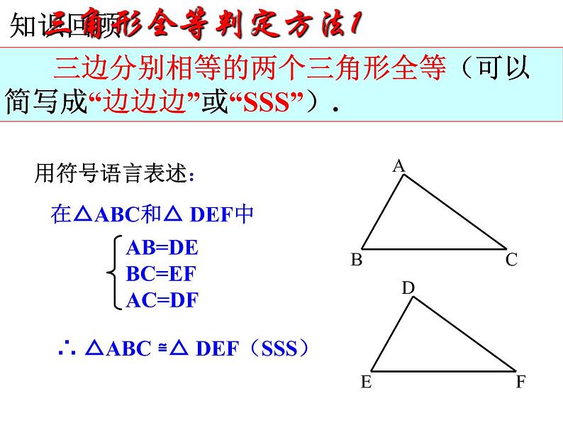 人教版八年级数学上册 12.2  三角形全等的判定(SAS)课件PPT第1页