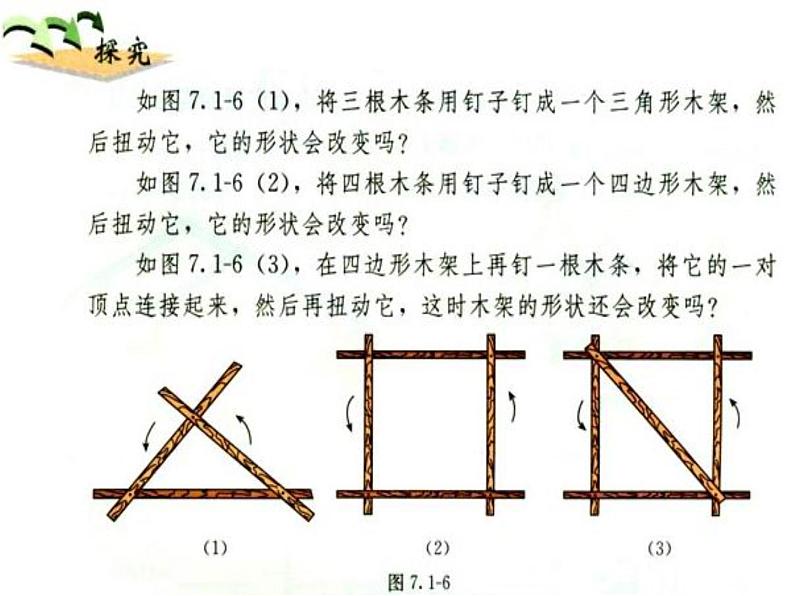 人教版八年级上册11.1.3三角形的稳定性课件第5页