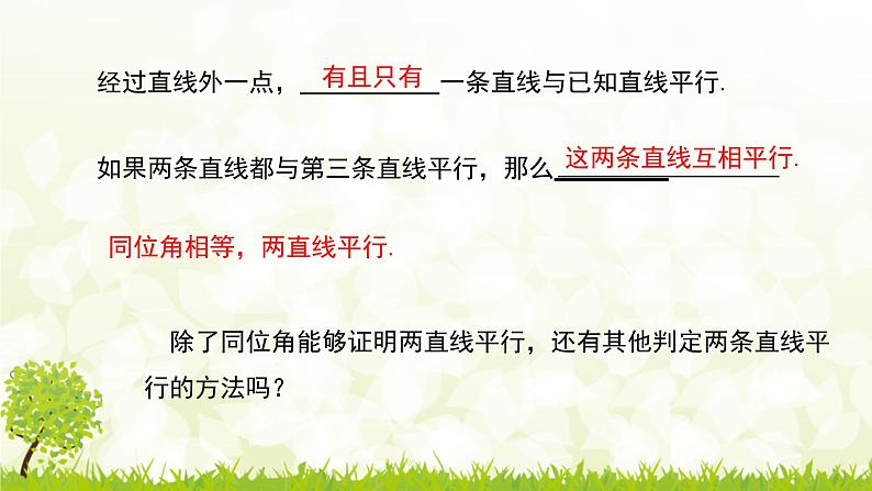 北师大版七年级数学下册 2.2.2  利用内错角、同旁内角判定两直线平行 课件+练习05