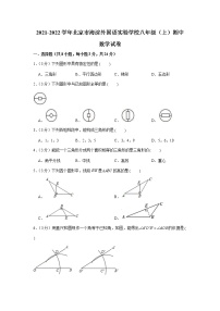 北京市海淀外国语实验学校2021-2022学年八年级上学期期中数学【试卷+答案】