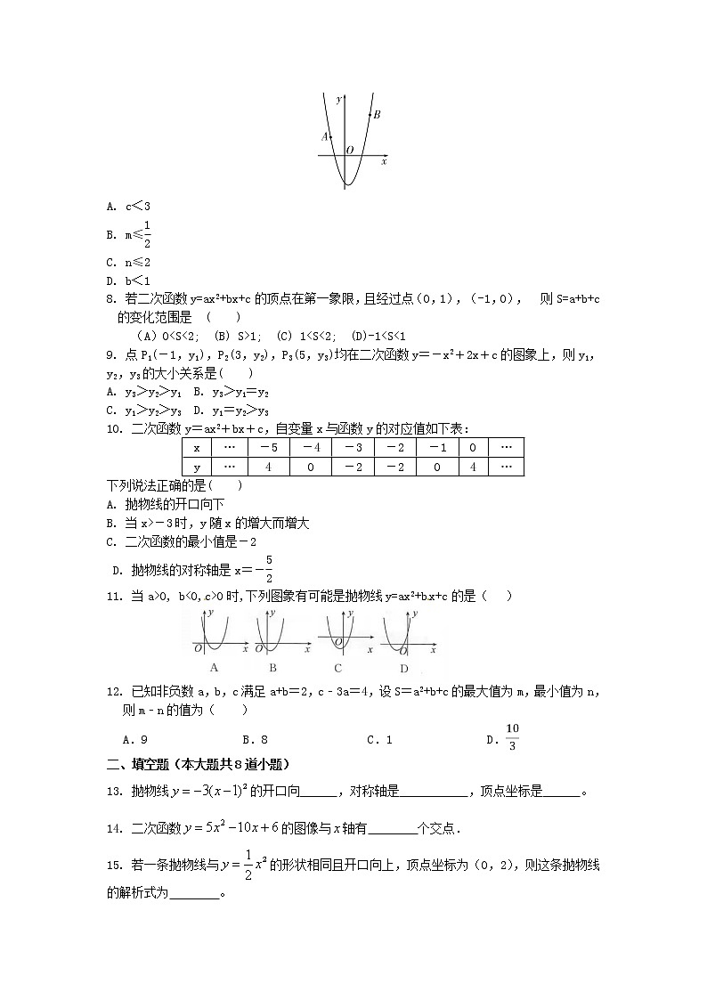 第22章 二次函数 期末专项练习  2020—2021学年人教版数学九年级上册第2页
