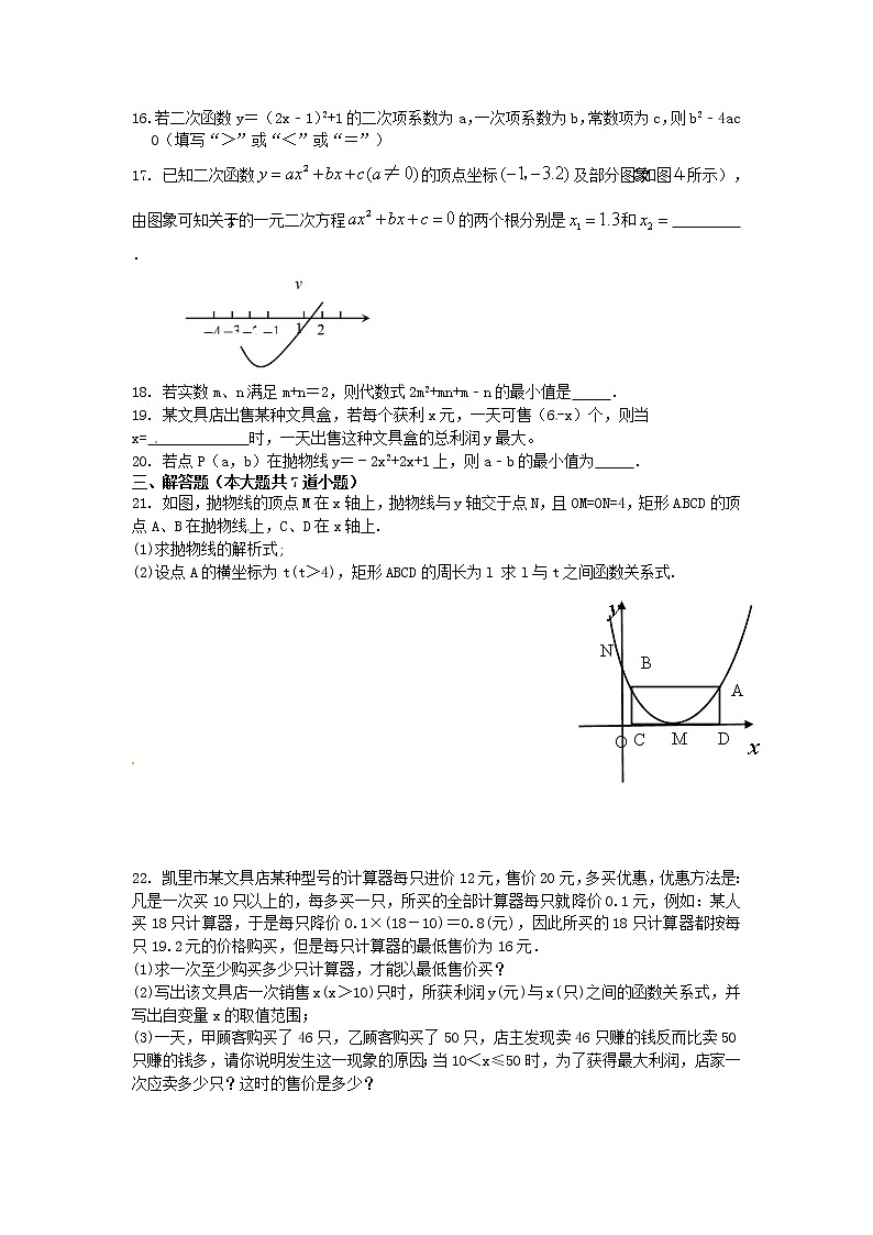 第22章 二次函数 期末专项练习  2020—2021学年人教版数学九年级上册第3页