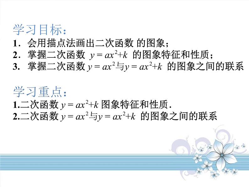 人教版九年级数学课件：22.1二次函数y=ax2+k的图像及性质 (共16张PPT)02