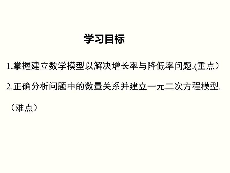 21.3 第2课时  平均变化率与一元二次方程 课件   2021-2022学年人教版数学九年级上mm第2页