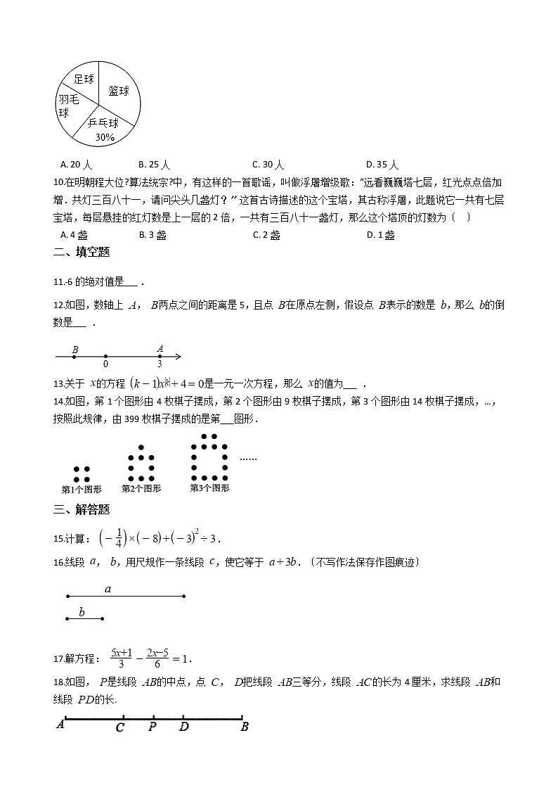 2021年陕西省咸阳市秦都七年级上学期数学期末考试试卷及答案第2页