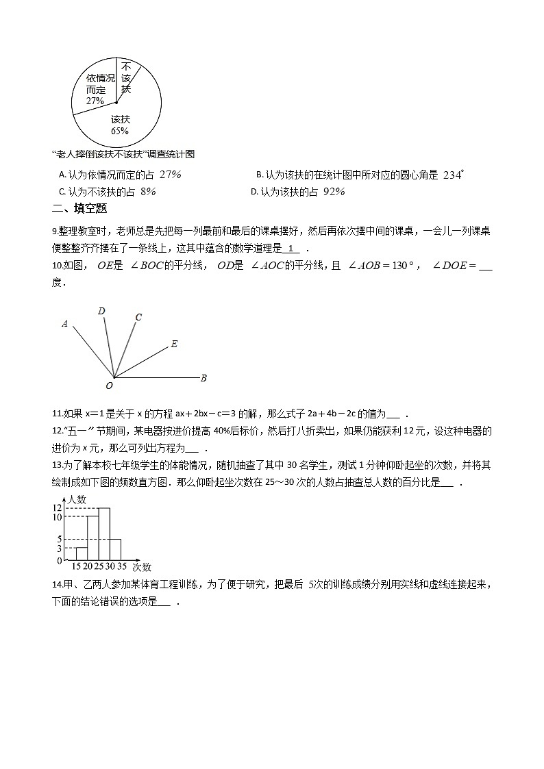 2021年山东省菏泽市郓城县七年级上学期数学期末试卷及答案第2页