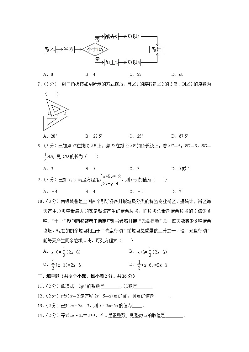 2020-2021学年北京市东城区七年级（上）期末数学试卷第2页