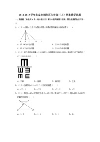 2018-2019学年北京市朝阳区九年级（上）期末数学试卷