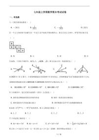 2021年四川省成都市大邑县七年级上学期数学期末考试试卷含解析答案