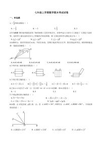 2021年陕西省安康市七年级上学期数学期末考试试卷及答案