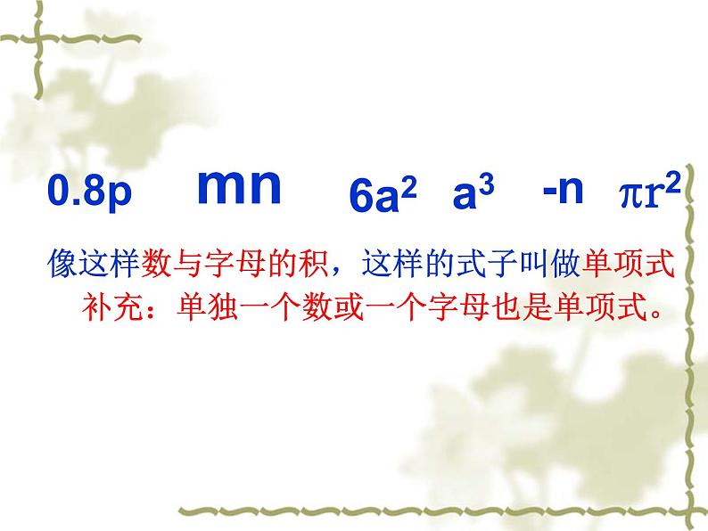 人教版数学七年级上册2.1 整式 课件2第5页