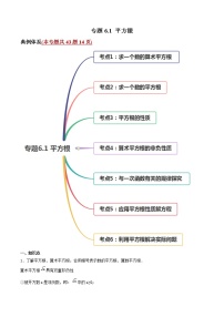 初中数学人教版七年级下册6.1 平方根复习练习题