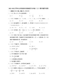 2021-2022学年山东省滨州市滨城区七年级（上）期中数学试卷  解析版