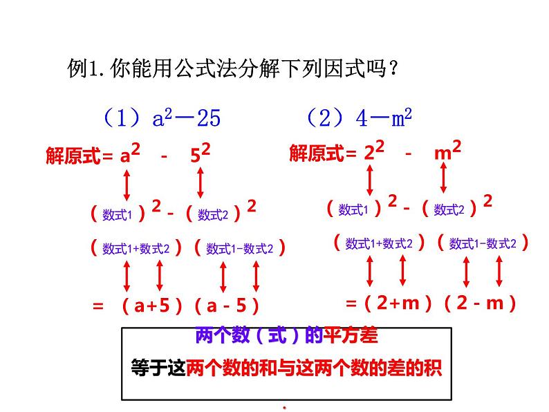 14.3.2 因式分解-公式法（平方差公式）课件  2021-2022学年八年级数学人教版上册第4页