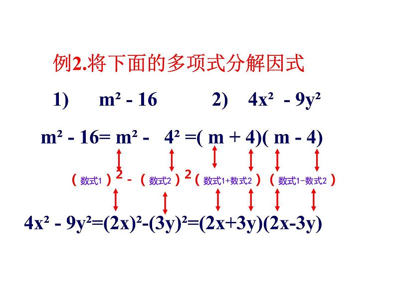 14.3.2 因式分解-公式法（平方差公式）课件  2021-2022学年八年级数学人教版上册第7页