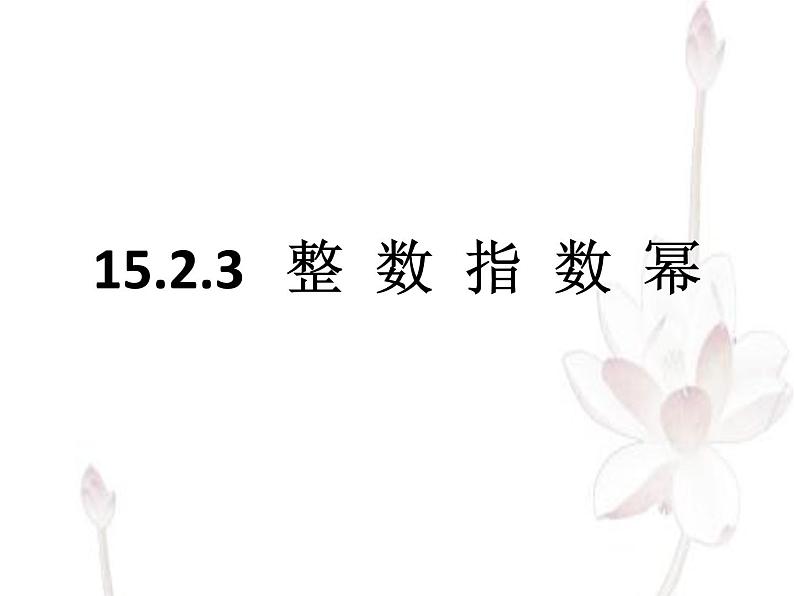 15.2.3：整数指数幂 课件  2021-2022学年人教版八年级数学上册：01