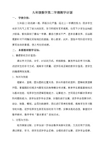 北师大版数学九年级下册教学计划安排