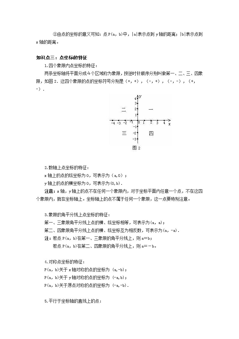 人教版七下数学 平面直角坐标系知识点总结第2页