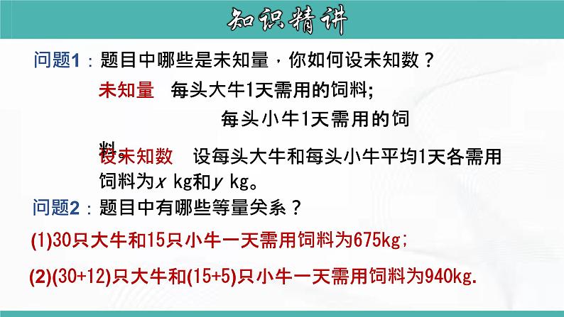 人教版数学七年级下册 第八章 第三节 实际问题与二元一次方程组 课件06