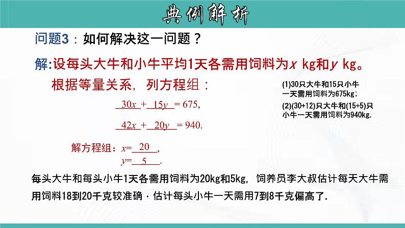 人教版数学七年级下册 第八章 第三节 实际问题与二元一次方程组 课件07