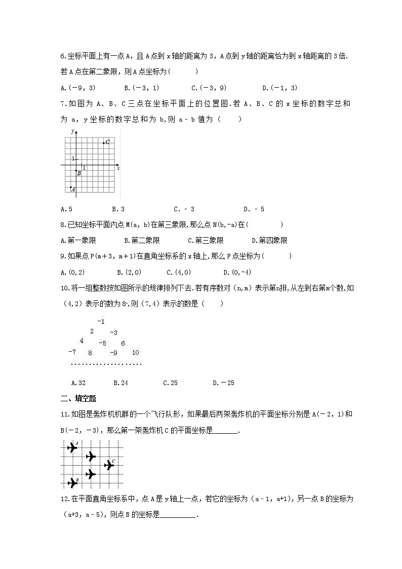 2021年沪科版数学八年级上册11.1《平面上的点坐标》同步练习卷（含答案）02