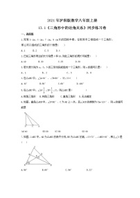 沪科版八年级上册第13章 三角形中的边角关系、命题与证明13.1  三角形中的边角关系精品综合训练题