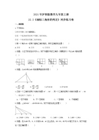 初中数学沪科版九年级上册22.2 相似三角形的判定精品综合训练题