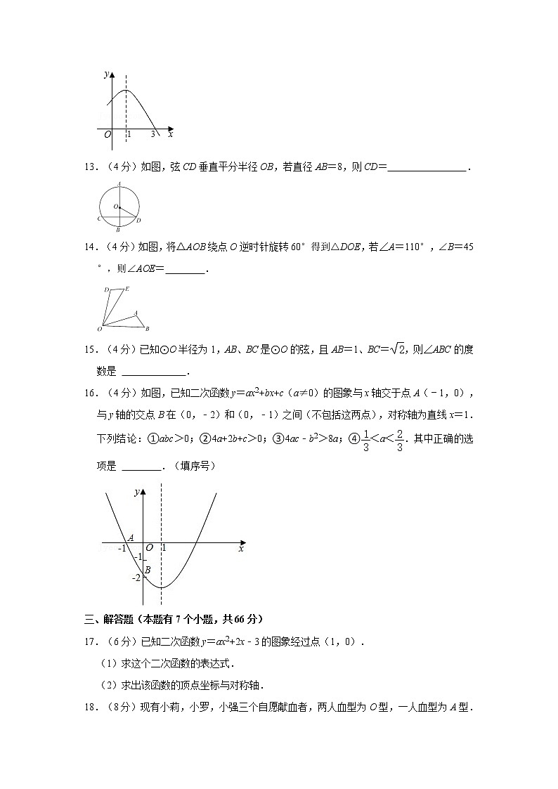 2021-2022学年浙江省杭州市拱墅区九年级（上）期中数学试卷   解析版03