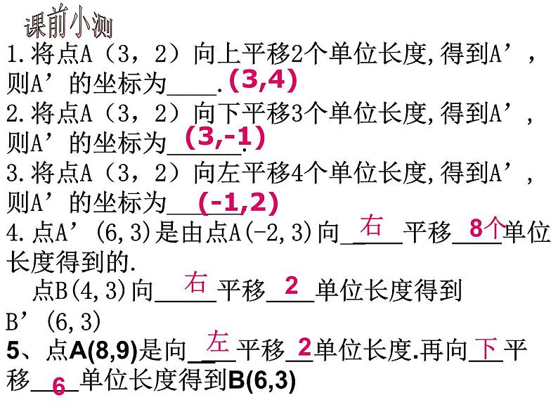 人教版数学七年级下册 7.2.2 用坐标表示平移(2) 课件第5页