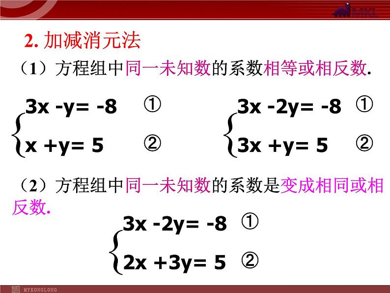 人教版数学七年级下册 二元一次方程组复习 课件第7页