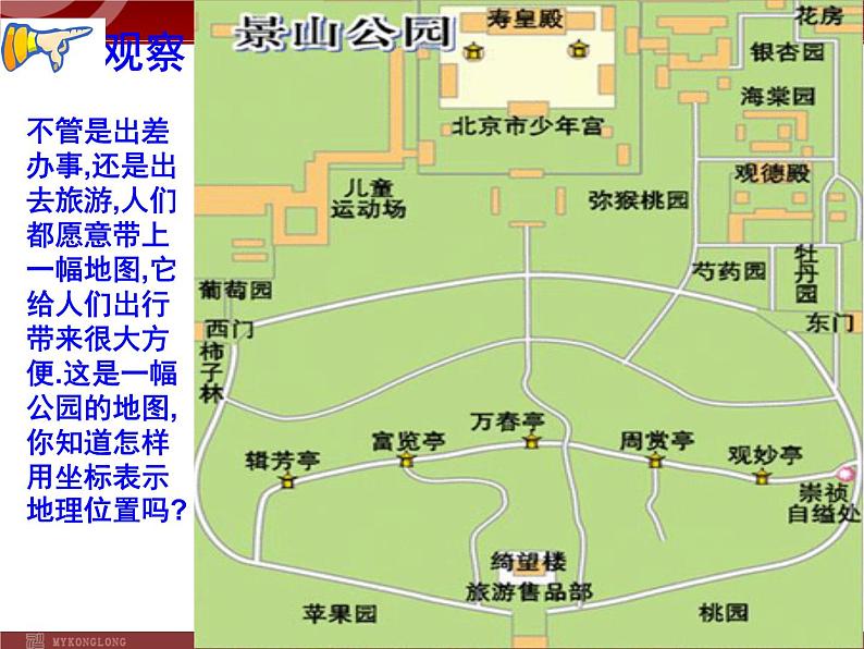 人教版数学七年级下册 7.2.1 用坐标表示地理位置 课件第1页