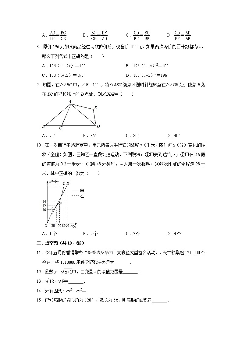 2020年黑龙江省哈尔滨市南岗区虹桥中学中考数学一模试卷  解析版02