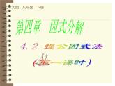 2021-2022学年度北师版八年级数学下册课件4.2  提公因式法（1）1